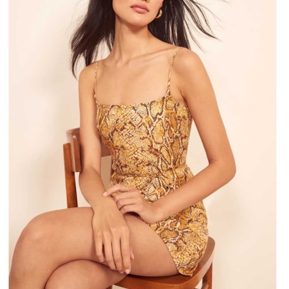 Reformation vivette dress in boa size xs